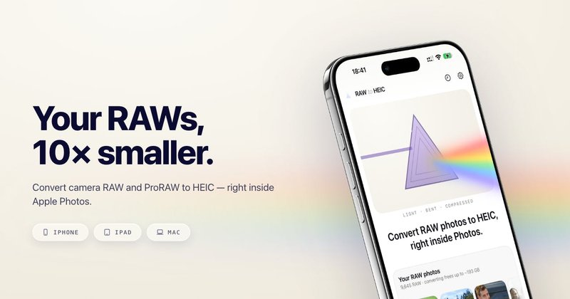 RawToHEIC: converta RAW em HEIC direto no Apple Photos