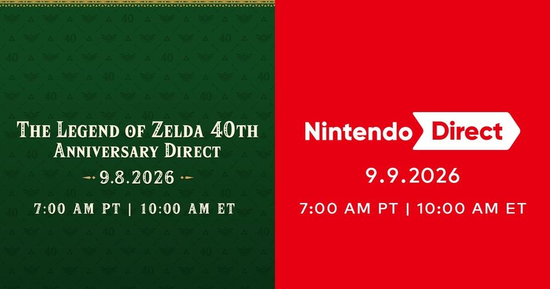 Nintendo anuncia dois Directs para 8 e 9 de setembro