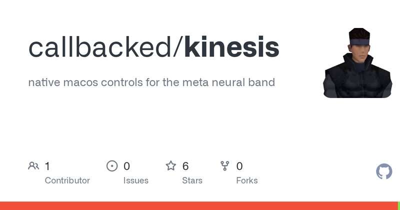 Kinesis: app controla o Mac com a Meta Neural Band